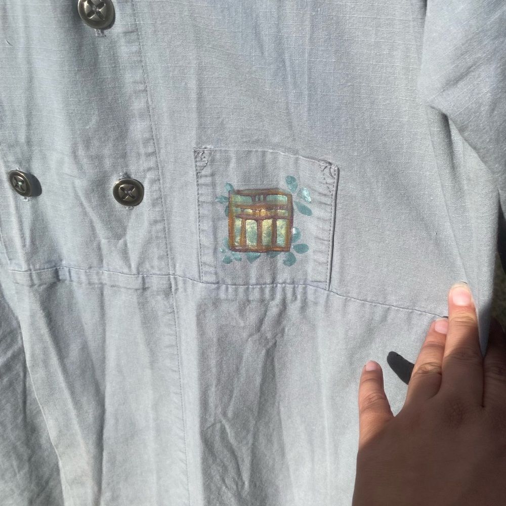 Blue Fish Hand Painted Jacket RARE! - Picture 5 of 10